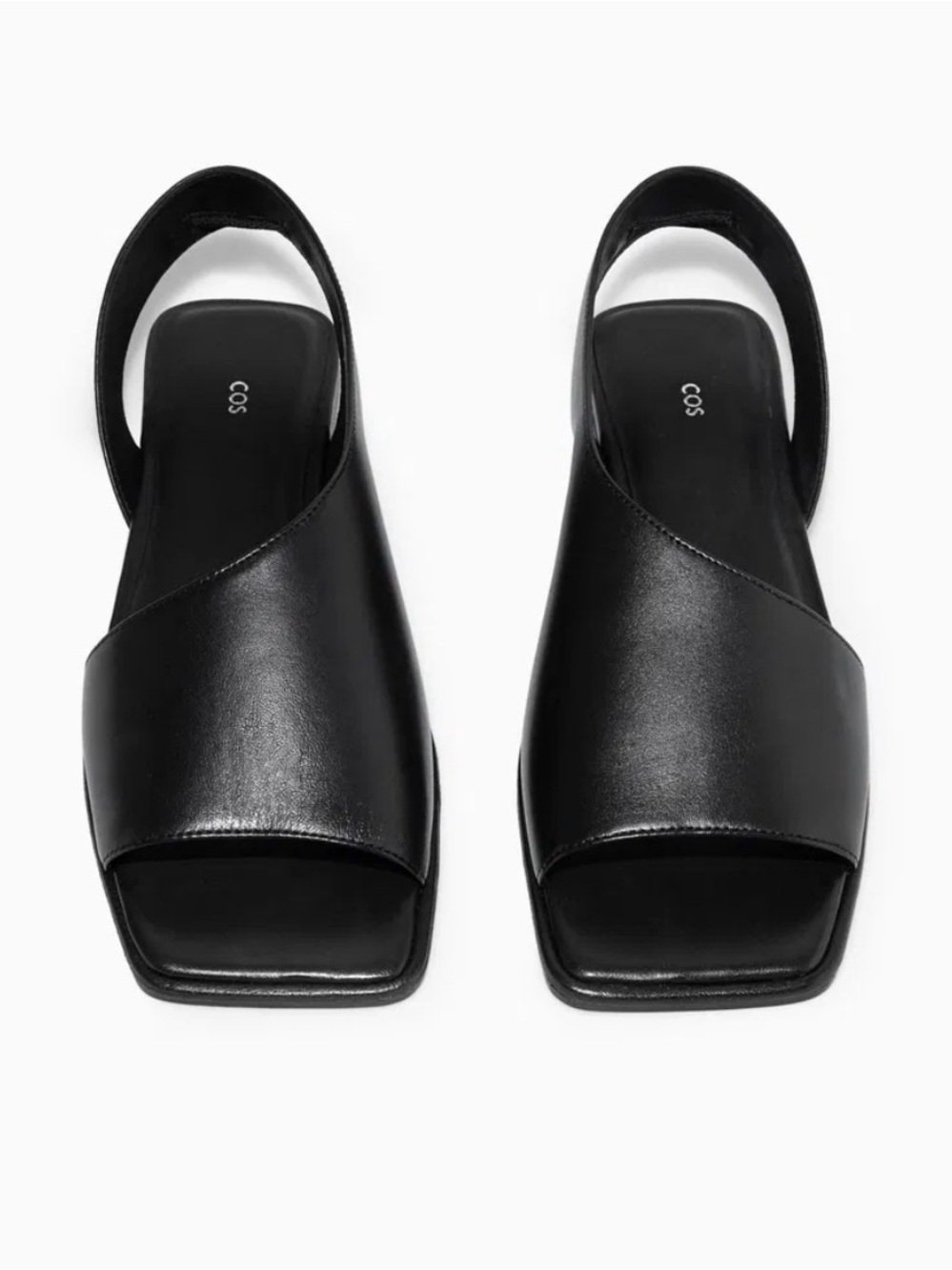 COS Black Leather Slingback Sandals - Size 40